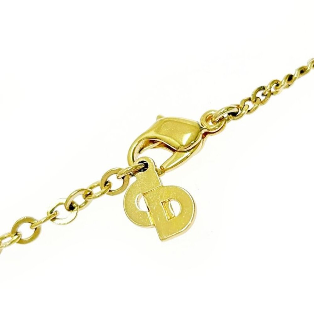 Christian Dior GP Rhinestone Logo Oval Necklace Gold Necklace - Picture 7 of 7